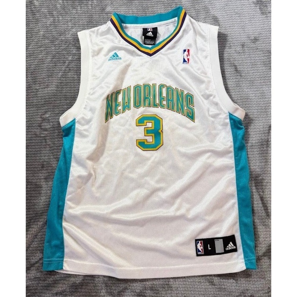 Adidas Chris Paul New Orleans Hornets Jersey Youth Large 14-16 White NBA #3 CP3